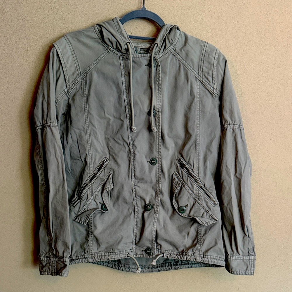 American Eagle Outfitters Olive Hooded Jacket